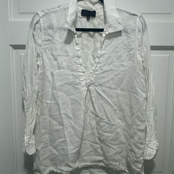 Nili Lotan Emma Shirt 100% Linen EUC Size M Minimalist Quiet Luxury - Picture 2 of 6